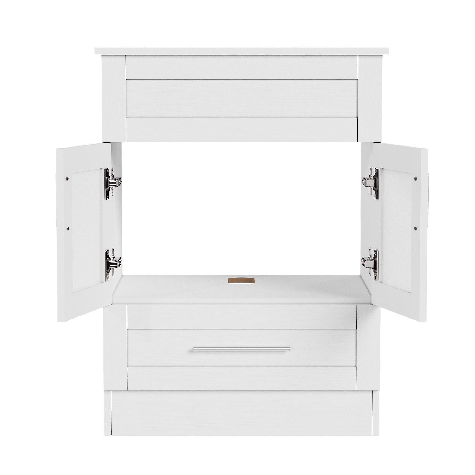 24 in Bathroom Vanity Single Cabinet with Vessel Sink Mirror Combo Faucet Drain