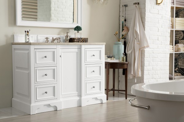 48″ James Martin De Soto 825-V48-BW-3TJR Vanity Cabinet Tajnar Eclos Top