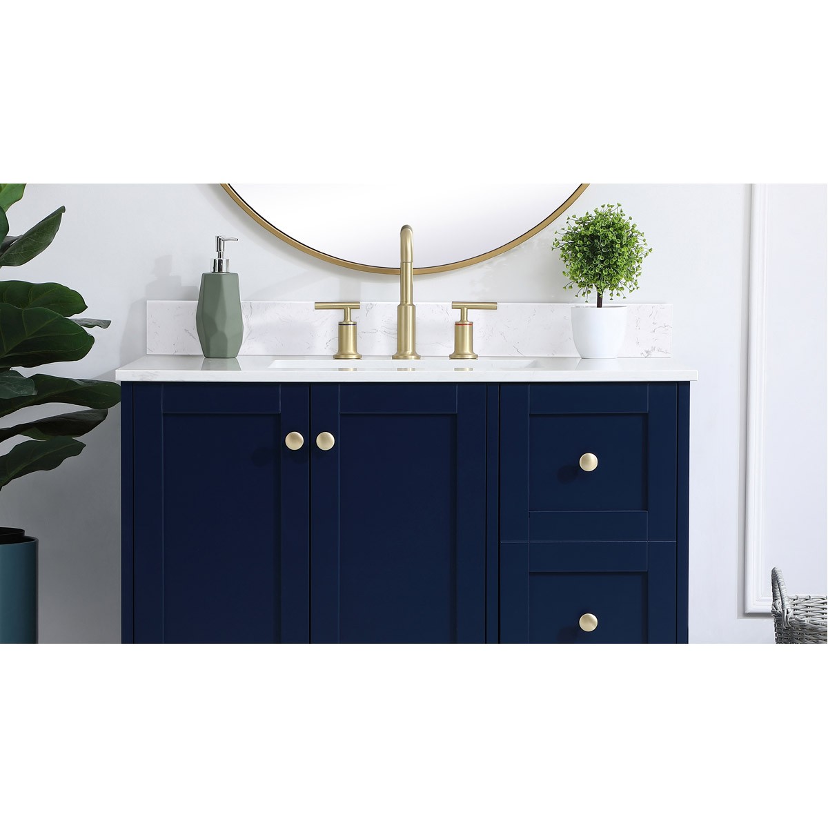 Elegant Lighting BS1136CW Backsplash Vanity Calacatta White