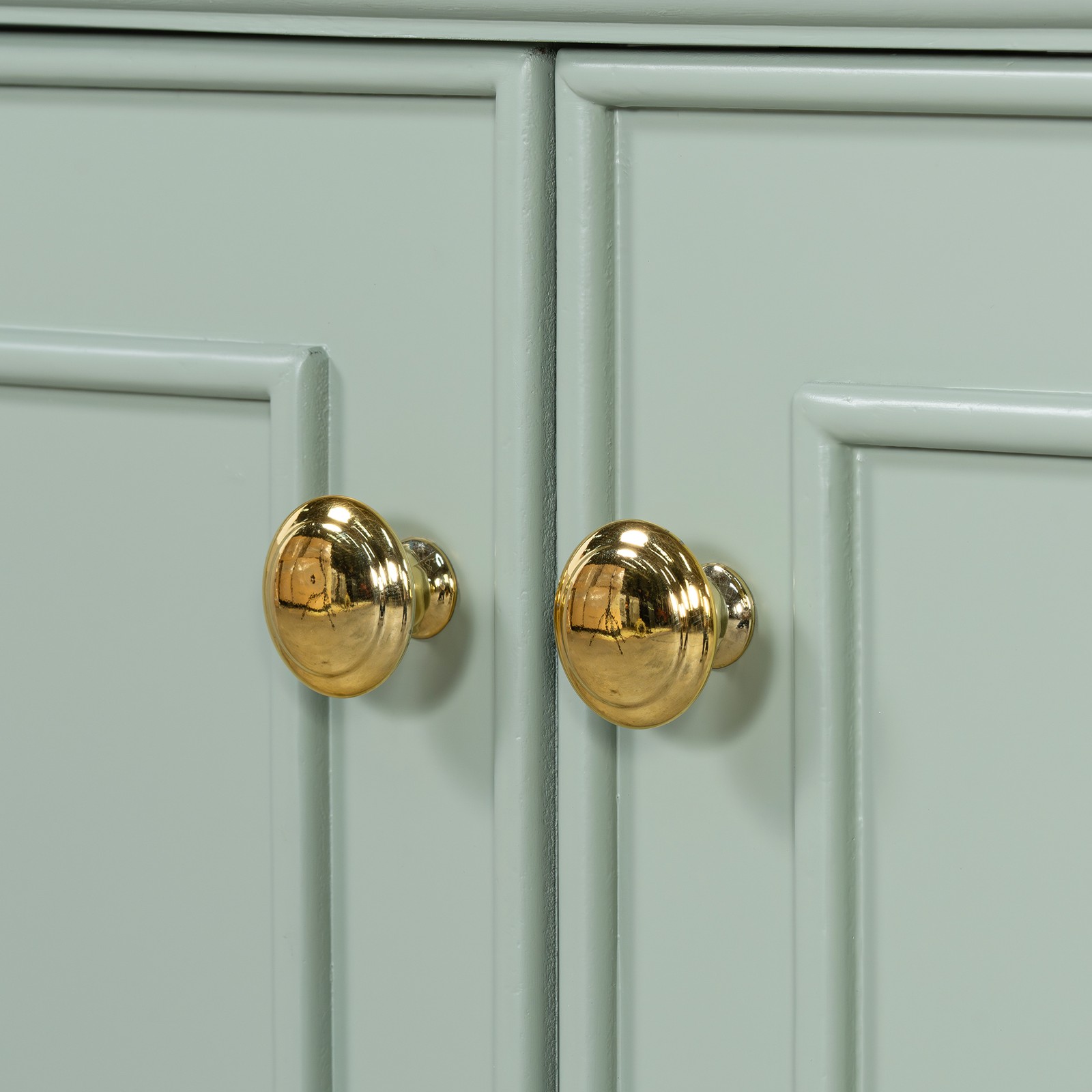36 Inch Bathroom Vanity with Sink, Green Solid Wood Cabinet, Gold Handles