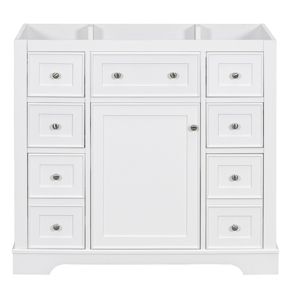 36″ Bathroom Vanity without Sink, Cabinet Base Only, One Cabinet and Six Drawers