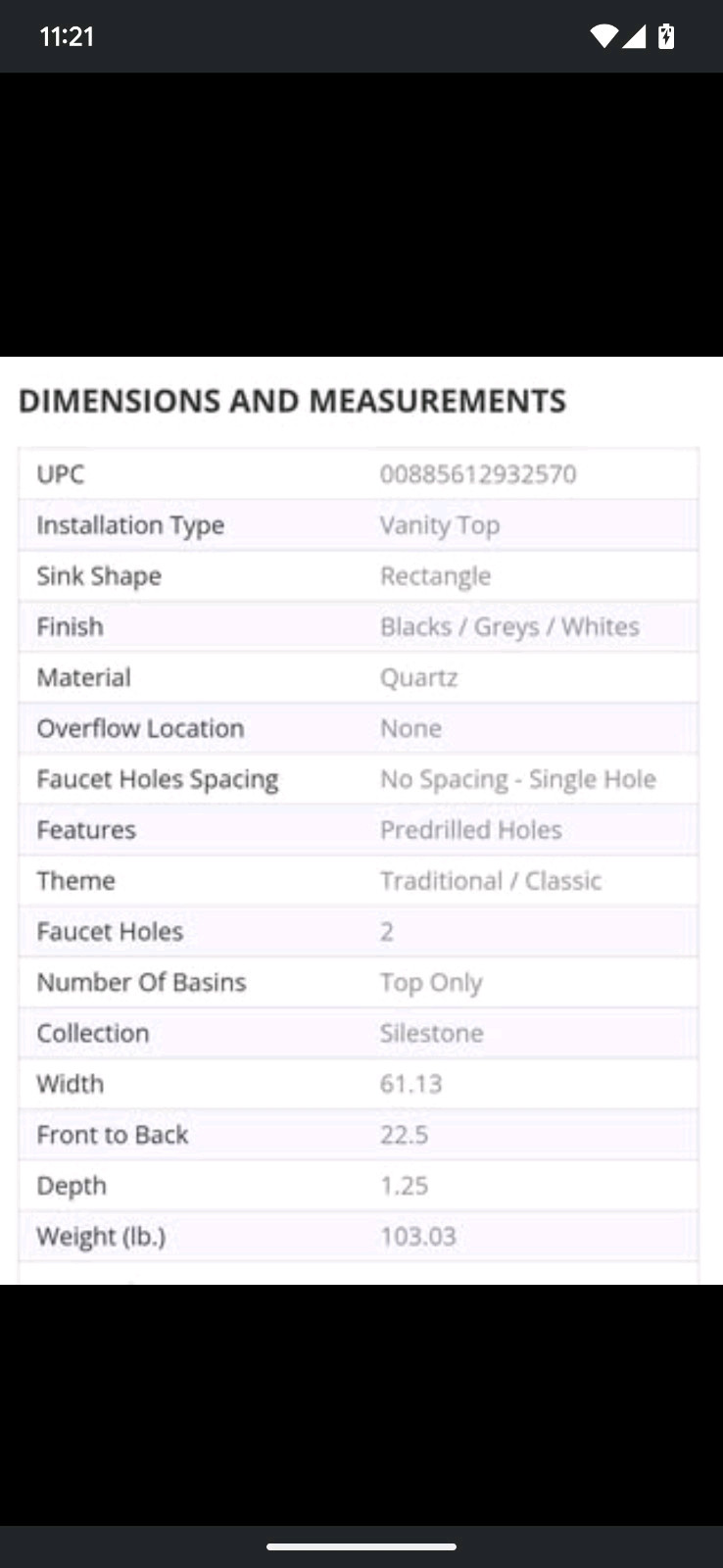 Kohler 28256-EST- Silestone Quartz 61″ Vanity Top with Double Oval Sink Cutouts