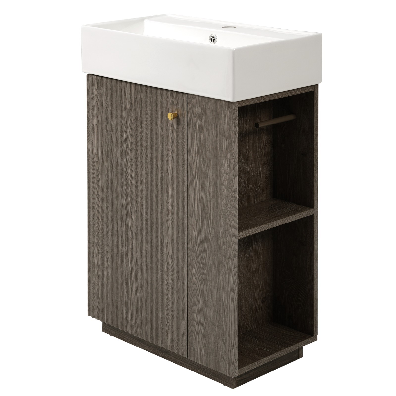 21.6″ bathroom vanity w/ceramic sink,freestanding left door storage cabinet