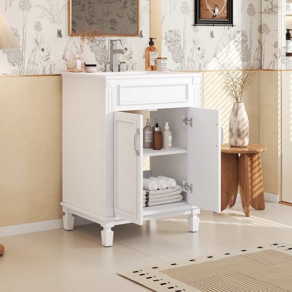 Bathroom Vanity W Top Sink 2 Soft Closing Doors Adjustable Shelf
