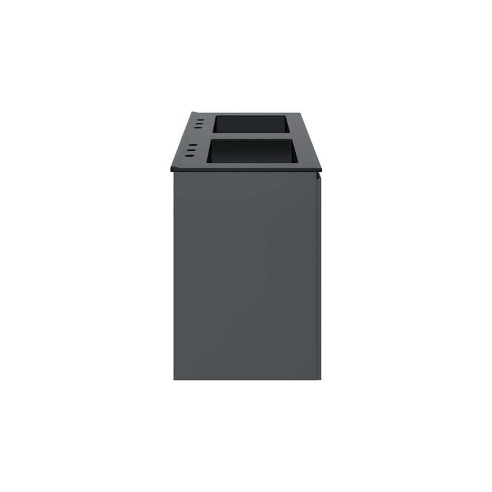 Modway Bryn 48″ Modern Wood/Ceramic Double Sink Bathroom Vanity in Gray/Black