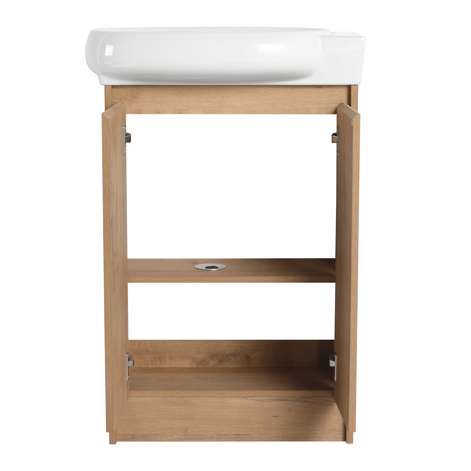 23 Inch Vanity Wood Bathroom Vanity Cabinet W/ Countertop Ceramic Sink Combo Oak