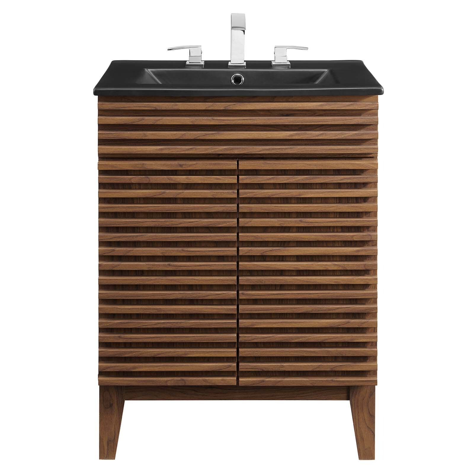 Modway Render 24″ Bathroom Vanity With Sink in Walnut Black