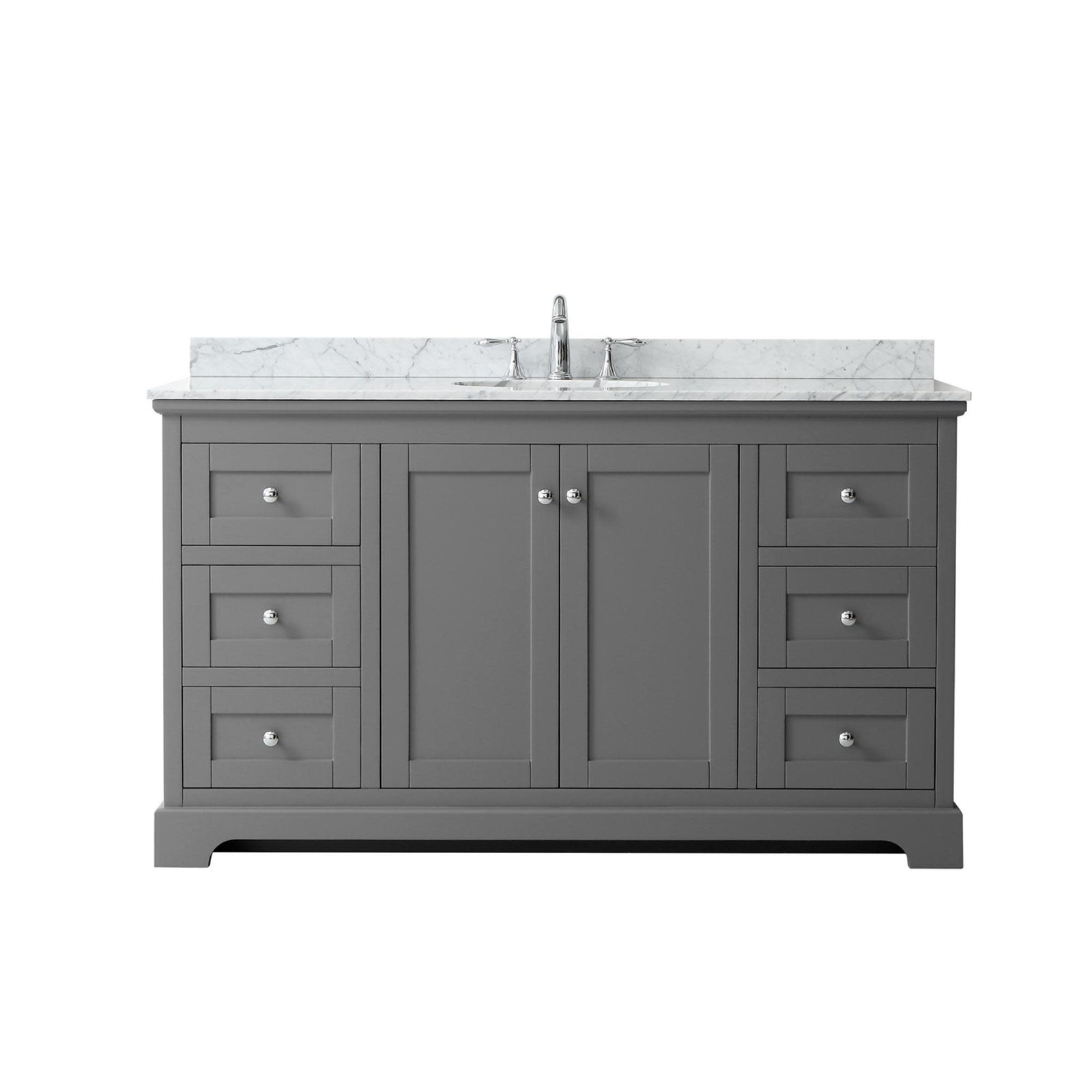 Wyndham Collection WCV232360SCMUNOMXX Avery 60″ – Dark Gray / White Carrara