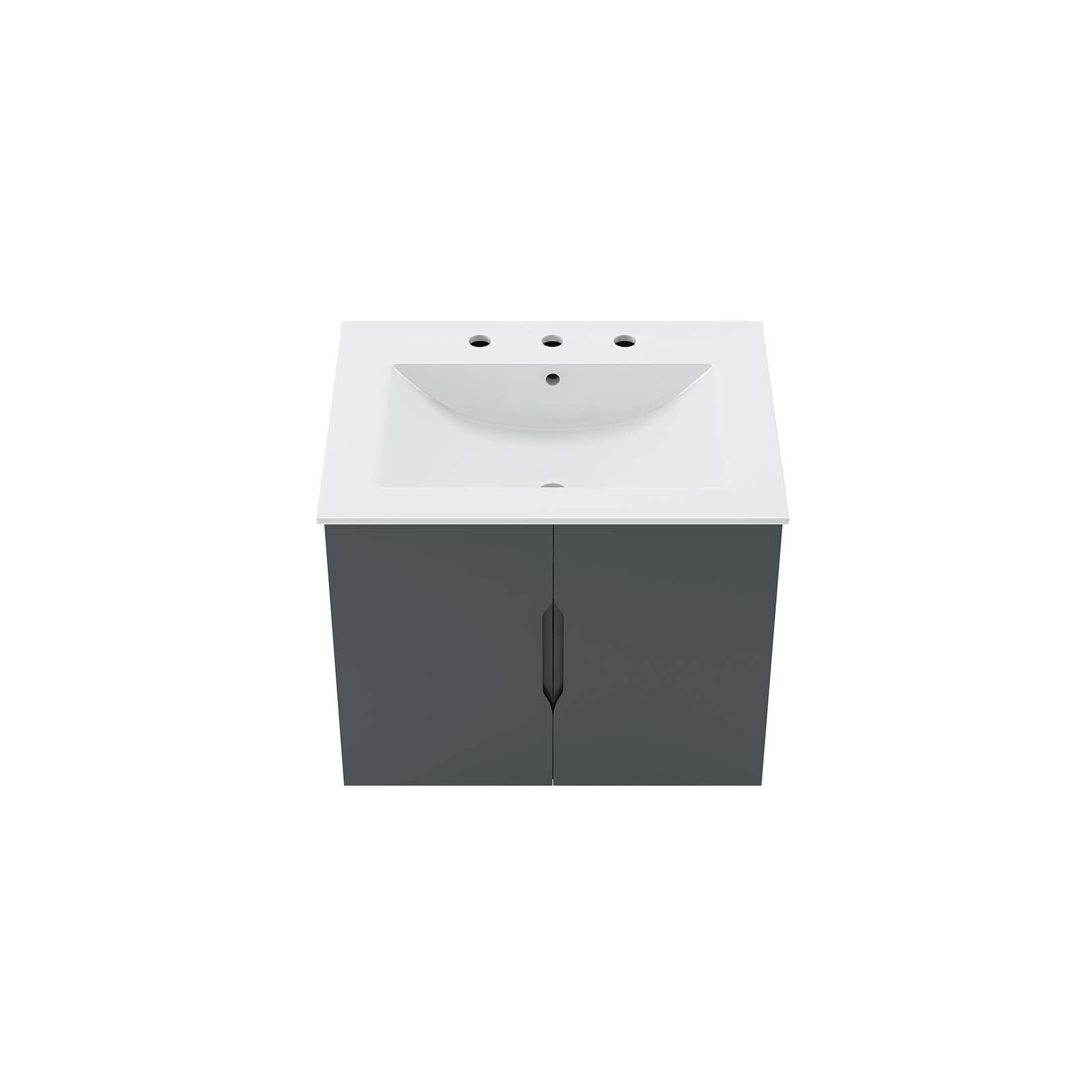Modway Vitality 24″ Wall-Mount Bathroom Vanity in Gray White
