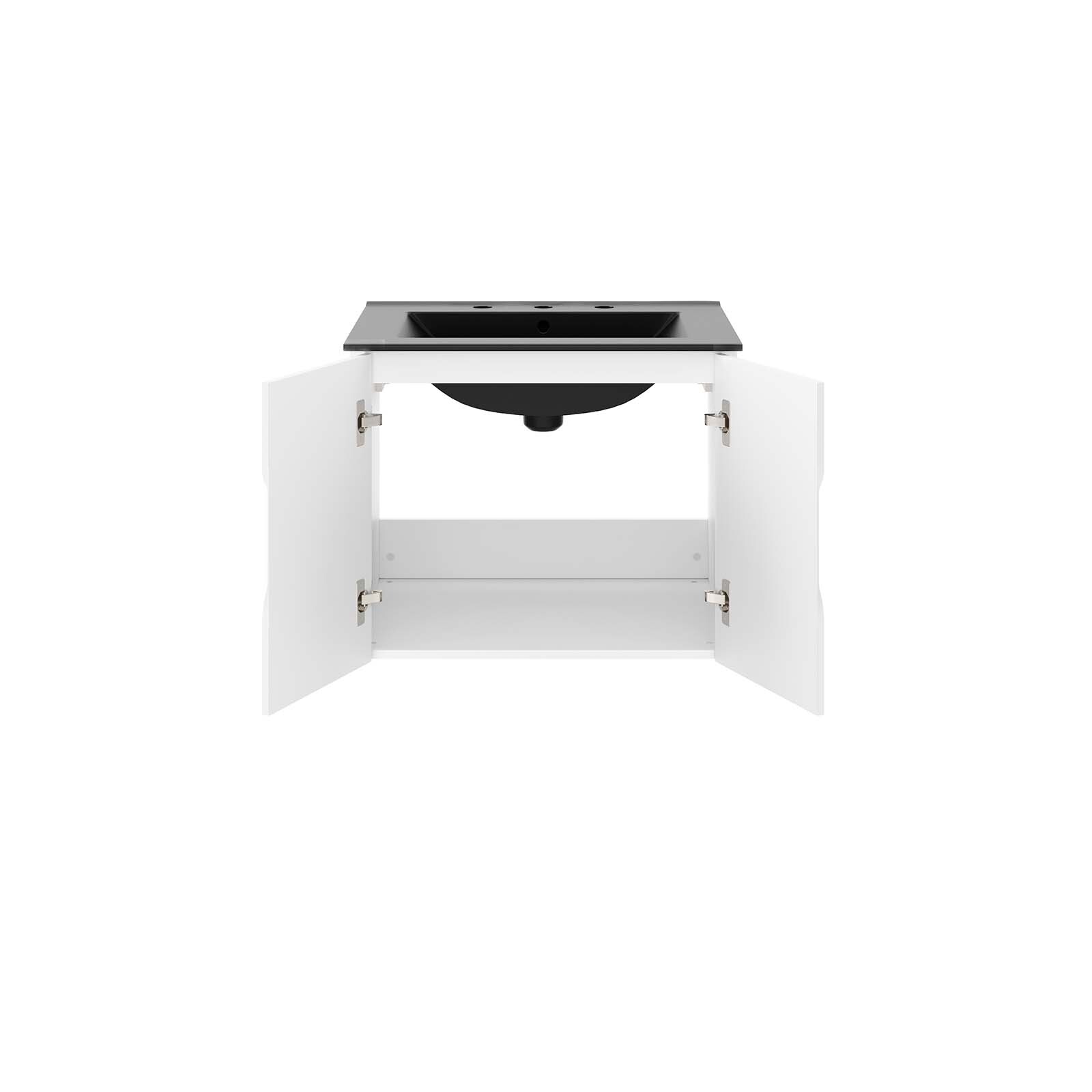 Modway Vitality 24″ Wall-Mount Bathroom Vanity in White Black