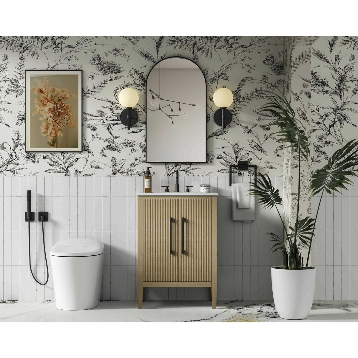 Elegant Lighting VF29624LO Blakely Vanity Linen Oak