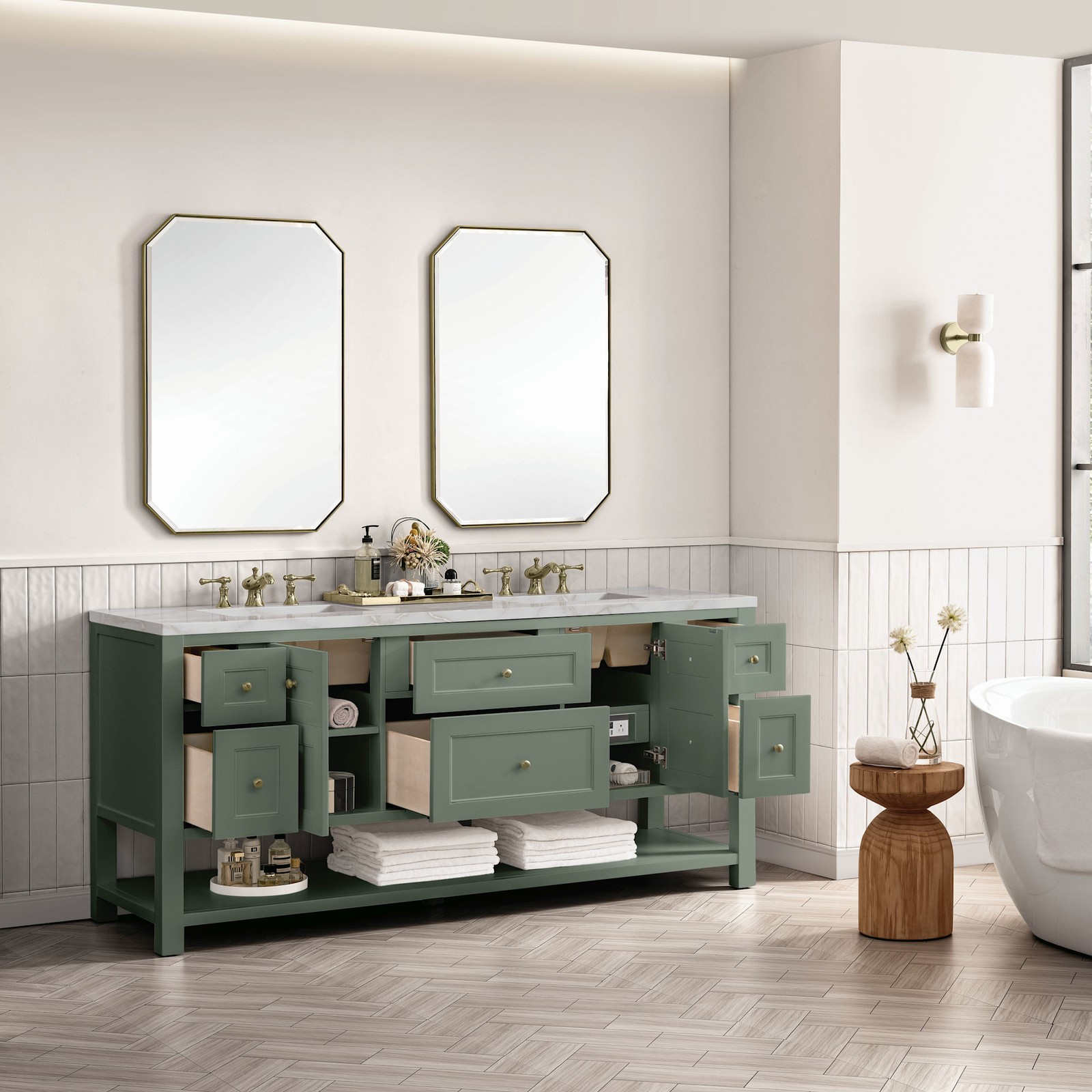 James Martin Vanities 330-V72-FVSL Breckenridge 72″ – White