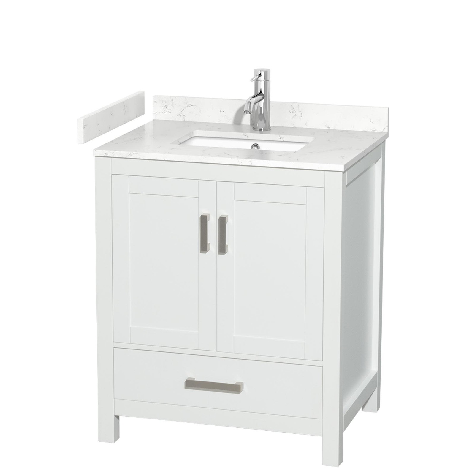 Wyndham Collection WCS141430S-VCA-MXX Sheffield 30″ – White / Carrara Cultured