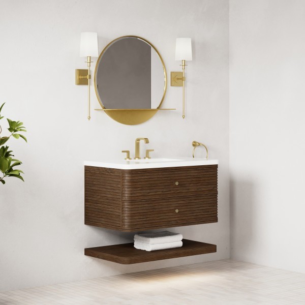 36″ James Martin Allamari D640-V36-SBL-WWZ Vanity Cabinet White Zeus Top