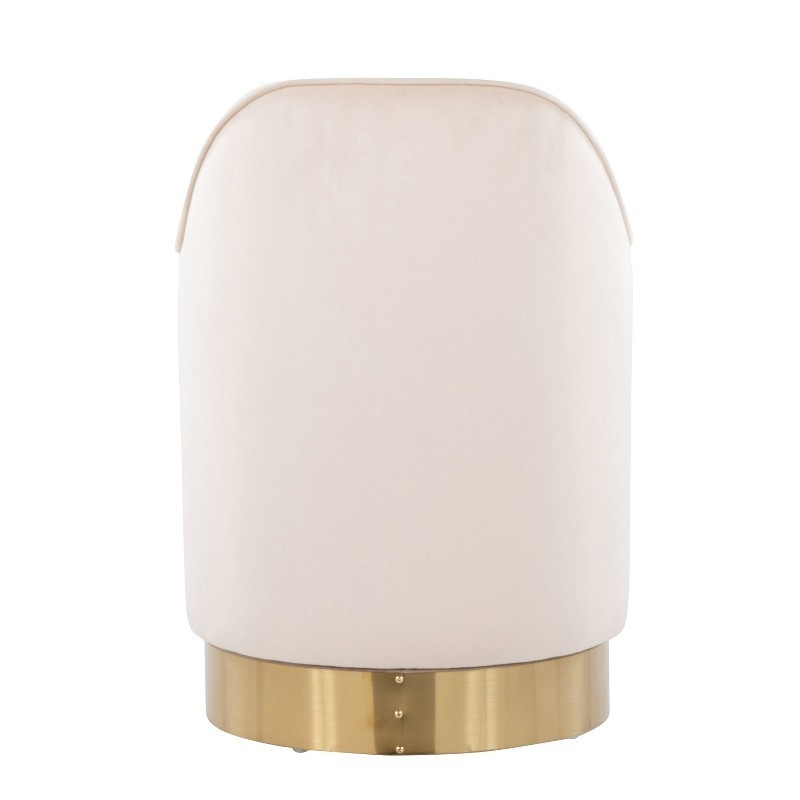 Marla Round Vanity Stool Gold/Cream Velvet Beautiful Contemporary/Glam Styling