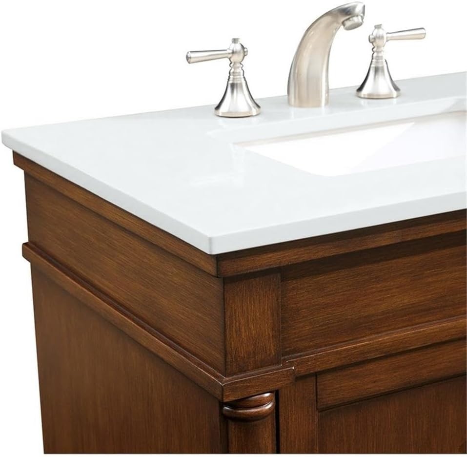 Elegant Decor – VF13030WT-VW – 30 Inch Single Bathroom Vanity in Walnut
