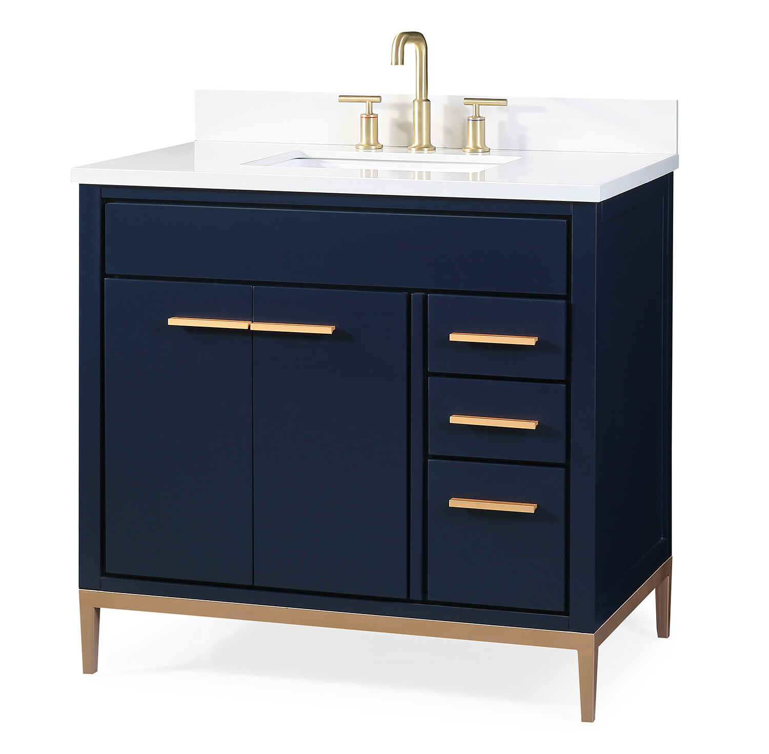 36 inch Beatrice Navy Blue Modern Bathroom Sink Vanity TB-9888NB-V36