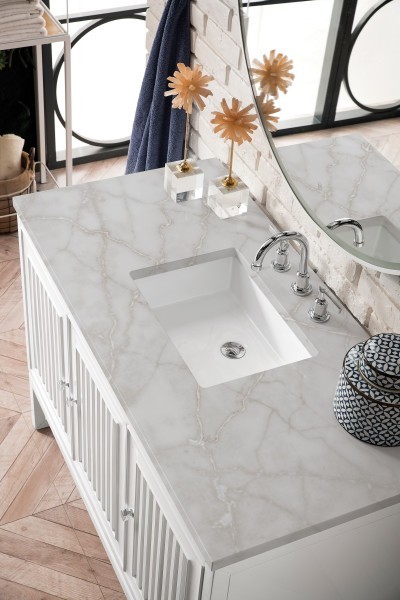 48″ James Martin Athens E645-V48-GW-3VSL Vanity Cabinet Victorian Silver Top