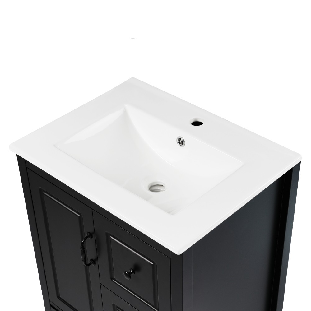 24 inch Bathroom Vanity with Sink, One Cabinet with Soft-closing Door