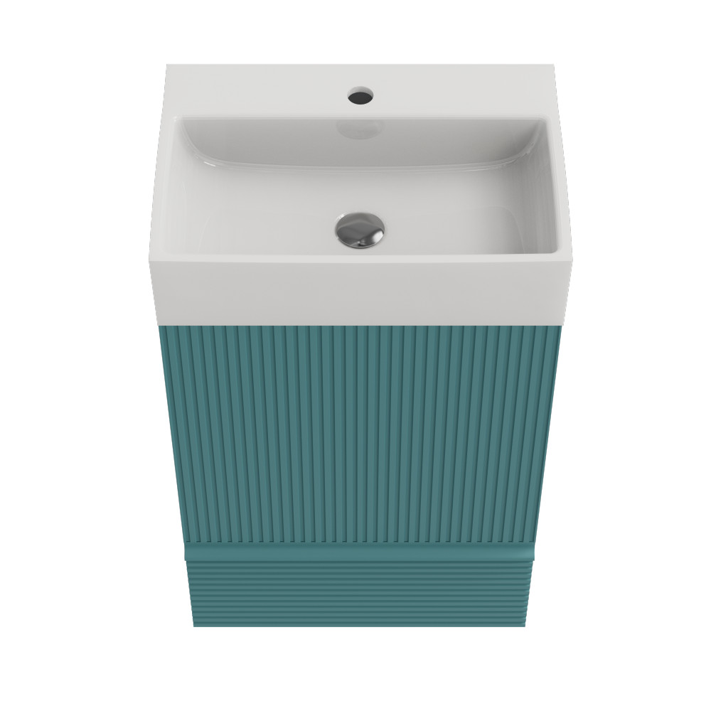 Bathroom vanity with ceramic sink