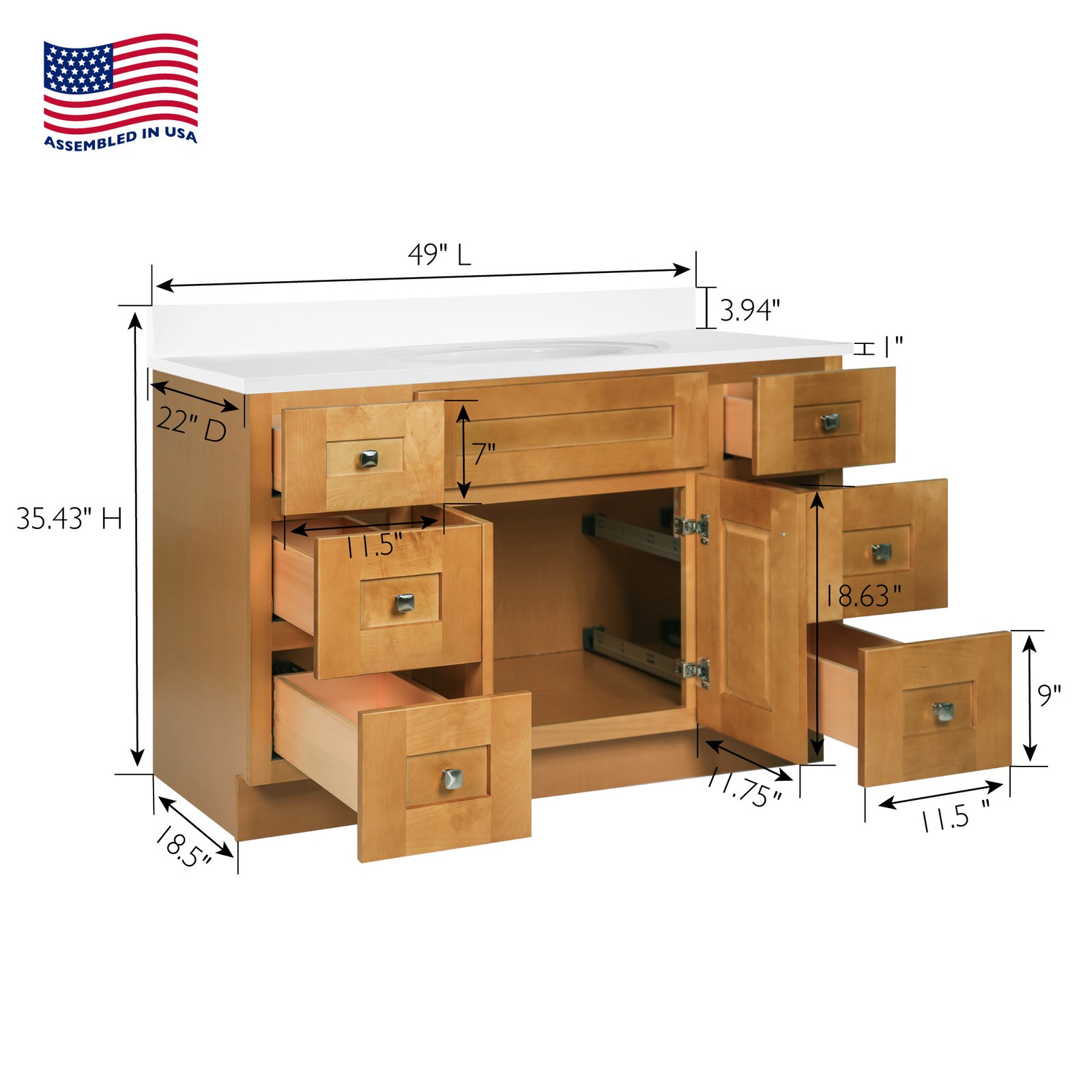 Design House 231712 Brookings 48″ – Modern Birch