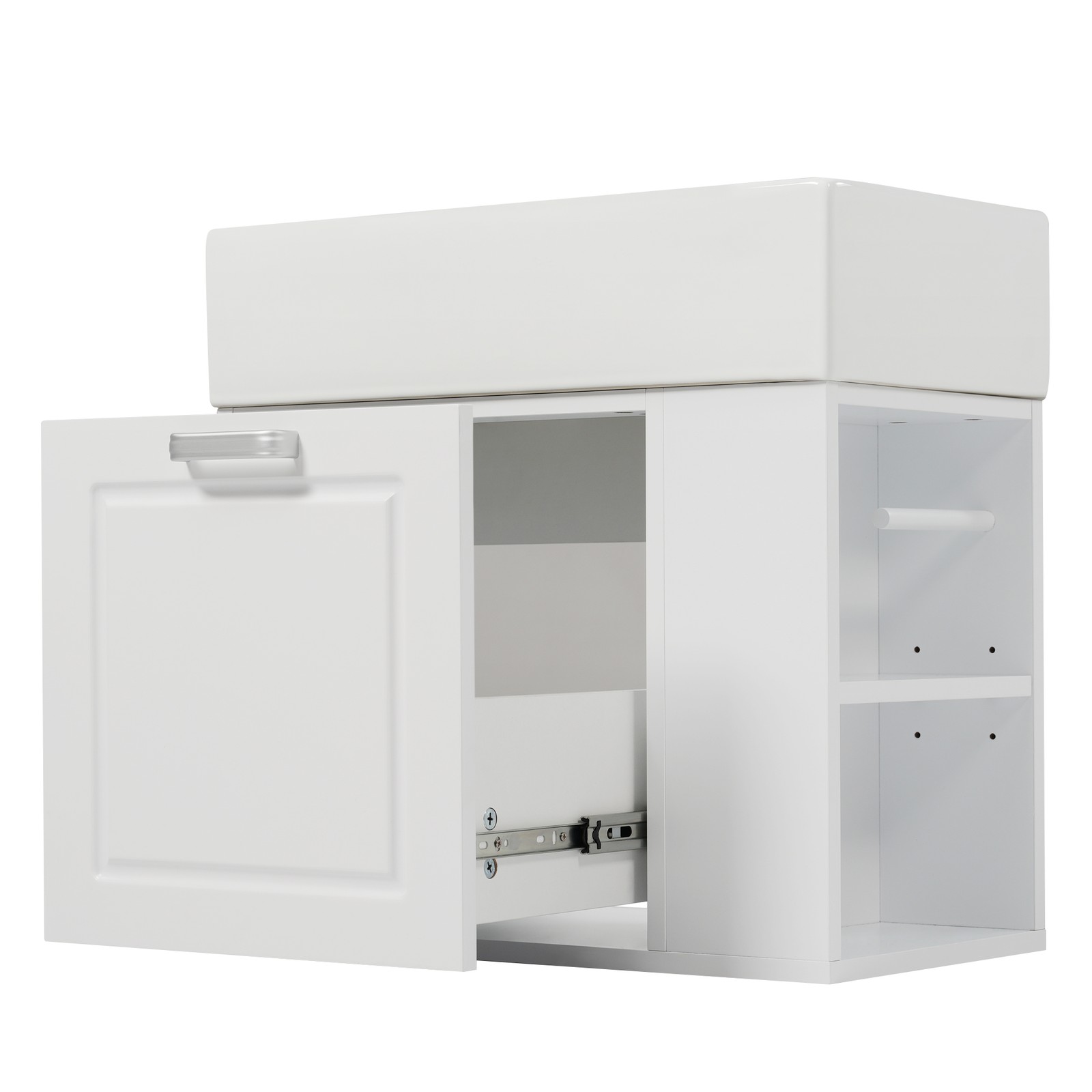 21.8″ Bathroom Vanity w/Ceramic Sink Wall Mounted Storage Cabinet w/Drawer