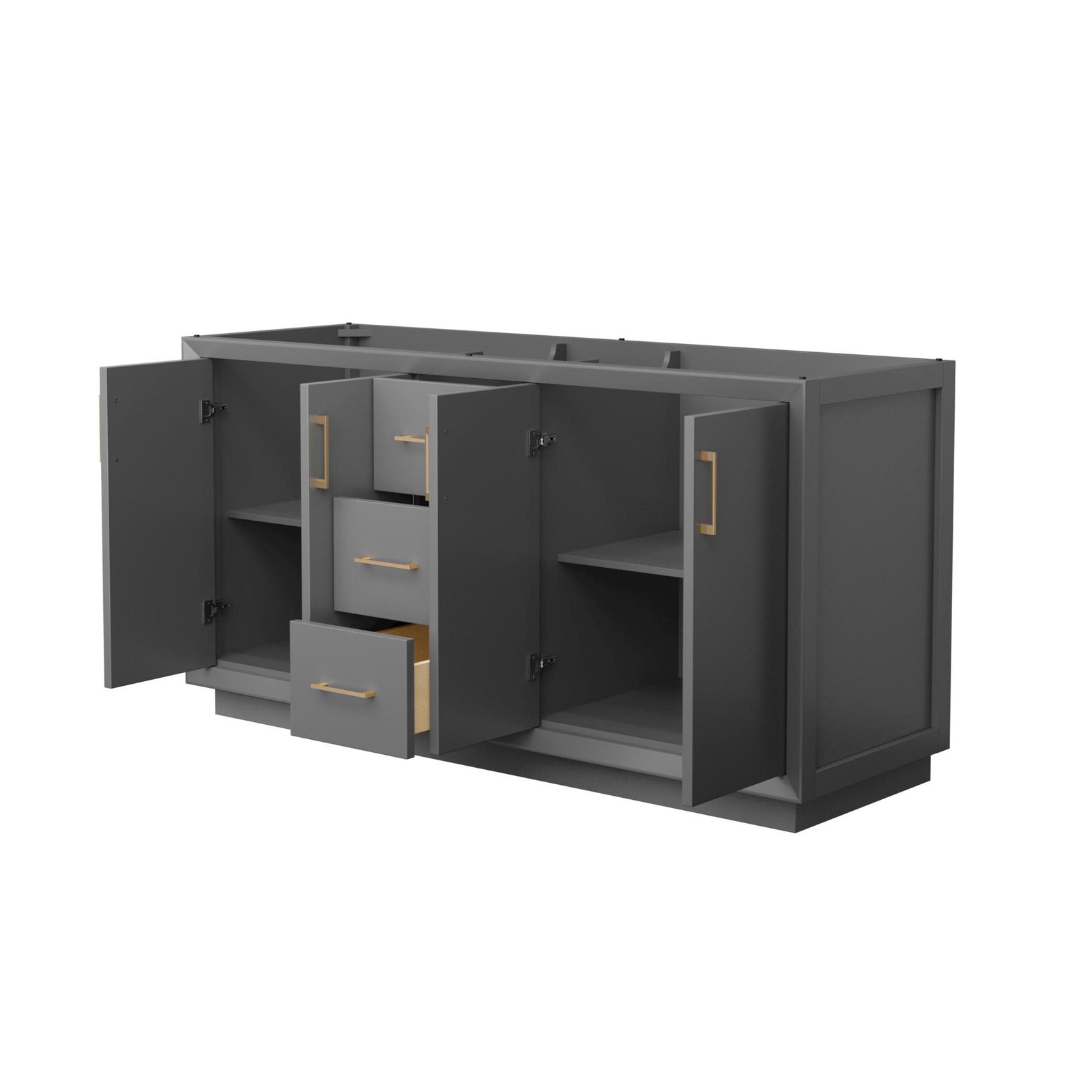 Wyndham Collection WCF414166D-CXSXX-MXX Strada 65″ Double – Dark Gray / Matte