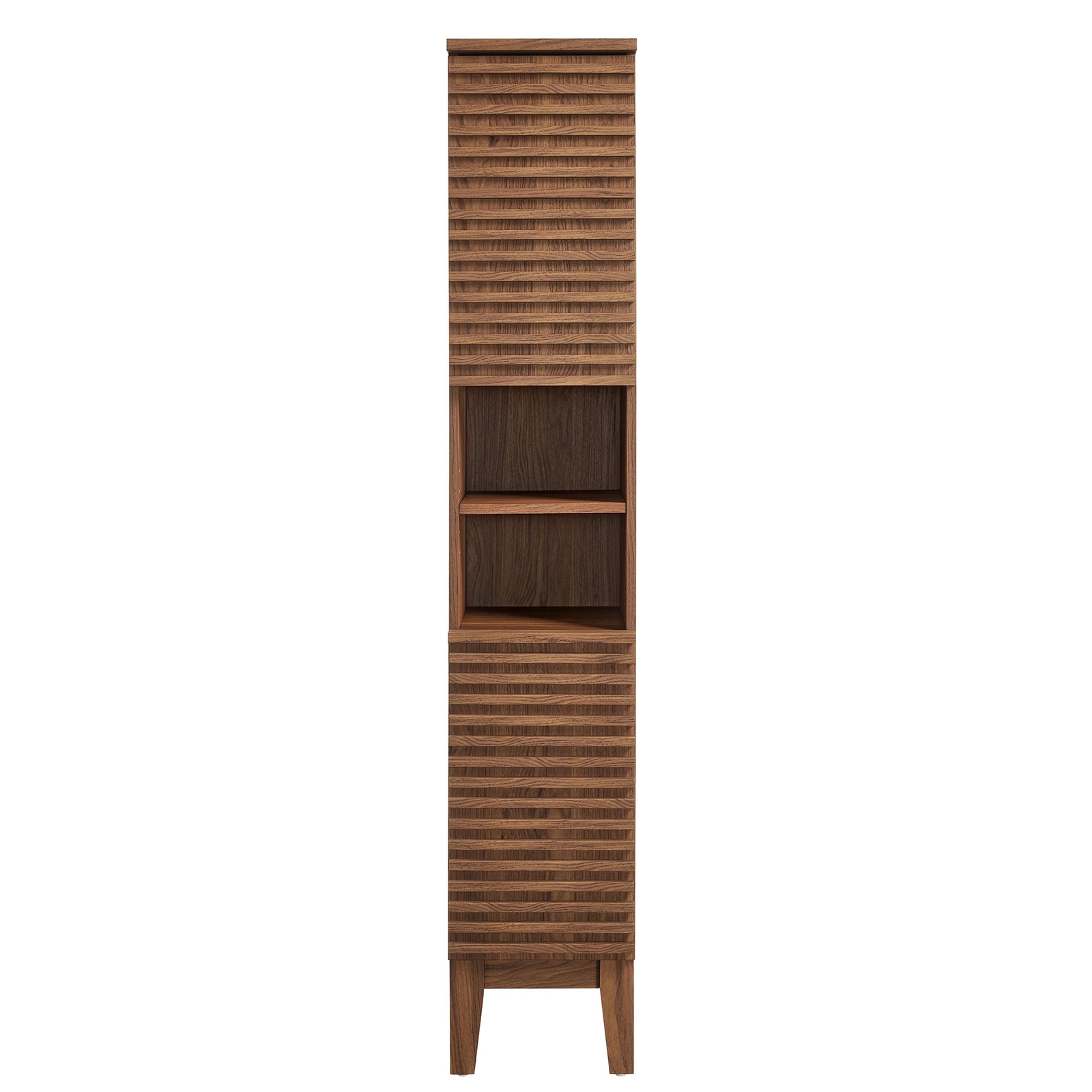 Render Tall Narrow Bathroom Storage Cabinet in Walnut