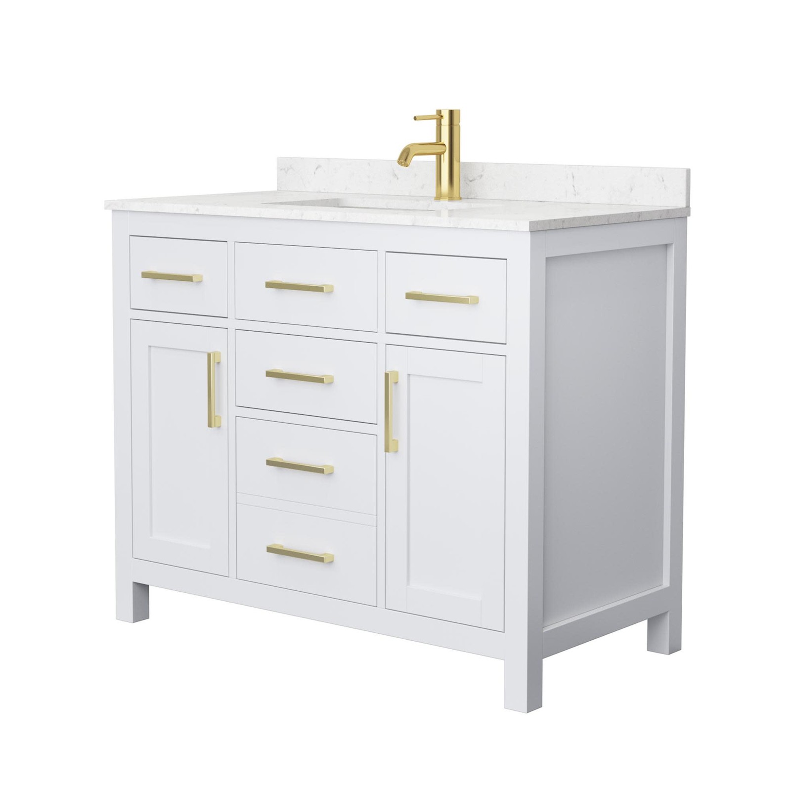 Wyndham Collection WCG242442S-UNSMXX Beckett 42″ – Dark Blue / Carrara Cultured