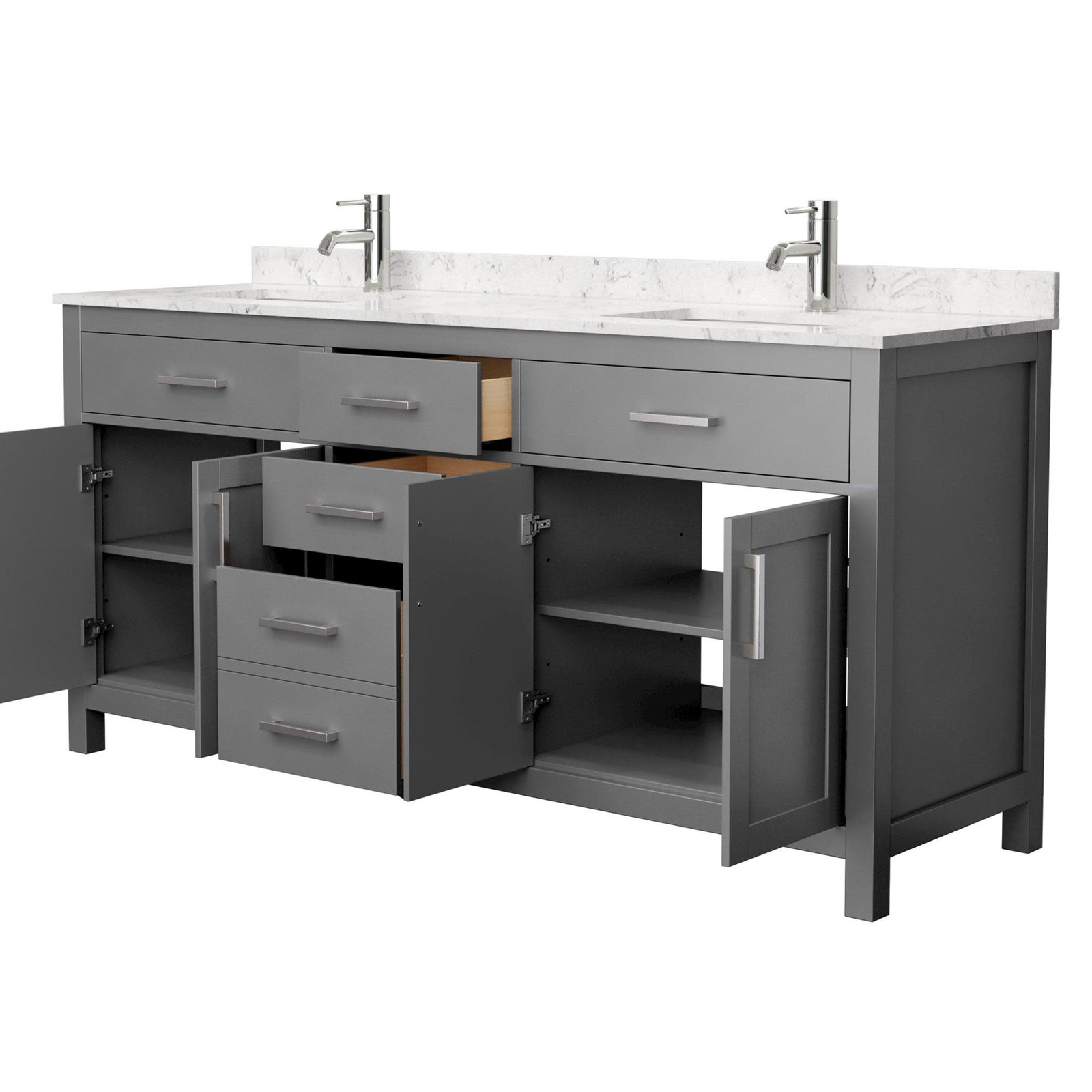 Wyndham Collection WCG242472DCCUNSMXX Beckett 72″ – Dark Gray / Carrara Cultured