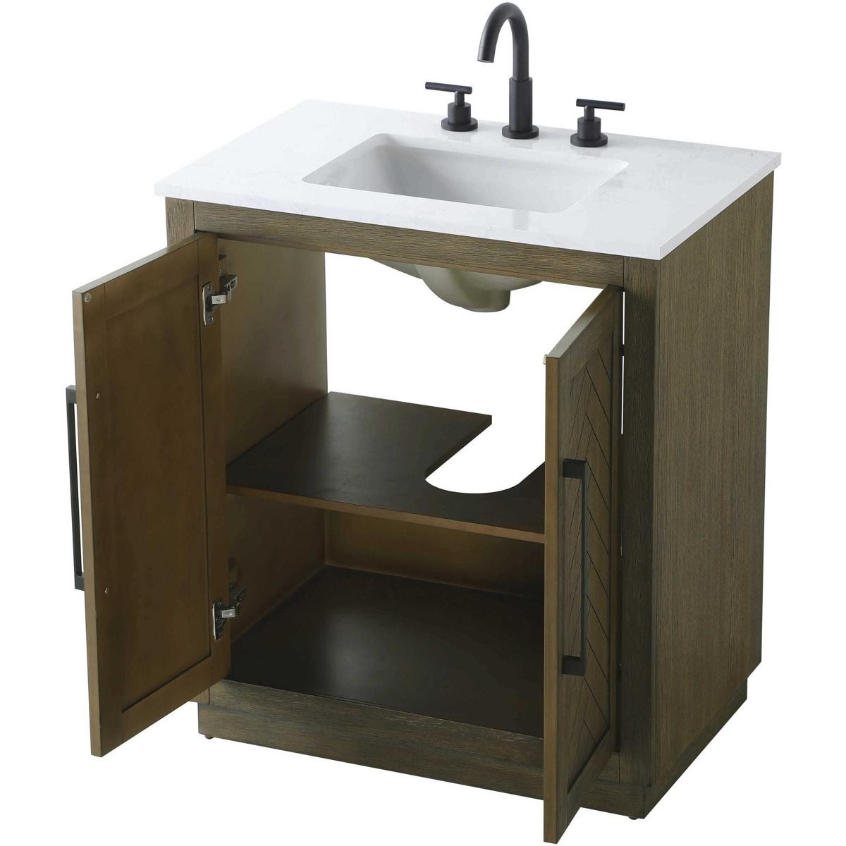Elegant Lighting VF29030HO Chase 30 X 34 inch Hazel Oak Bathroom Vanity Cabinet