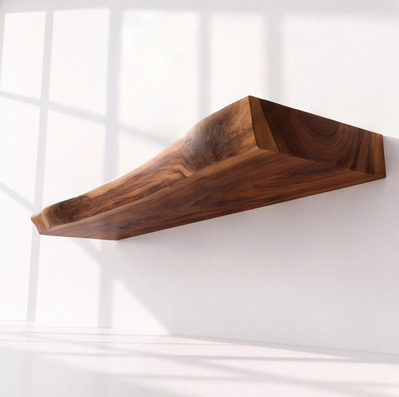 Live Edge Wall-Mounted Bathroom Vanity Countertop Solid Genuine Wood Slab