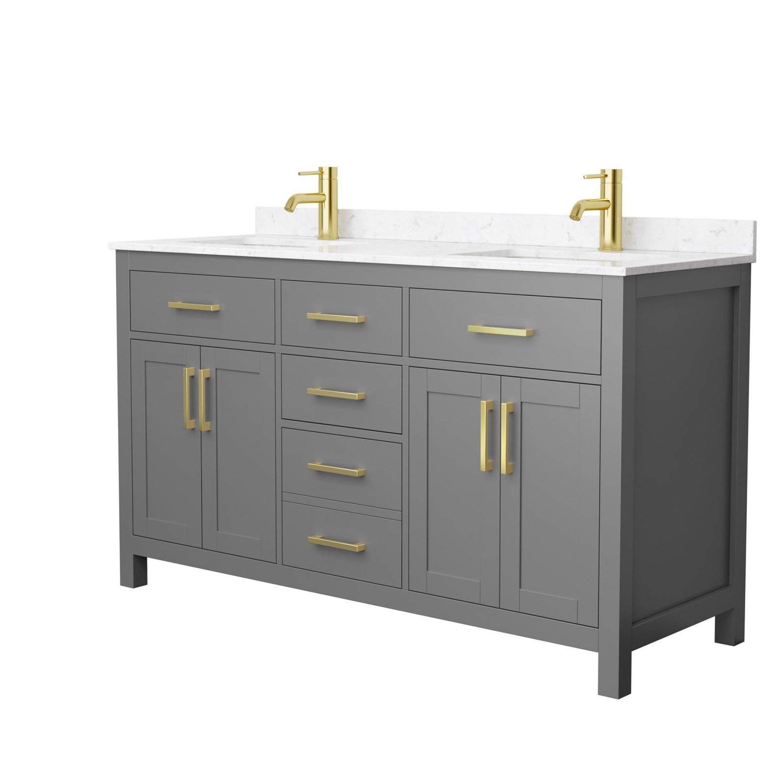 Wyndham Collection WCG242460D-UNSMXX Beckett 60″ – Dark Gray / White Cultured