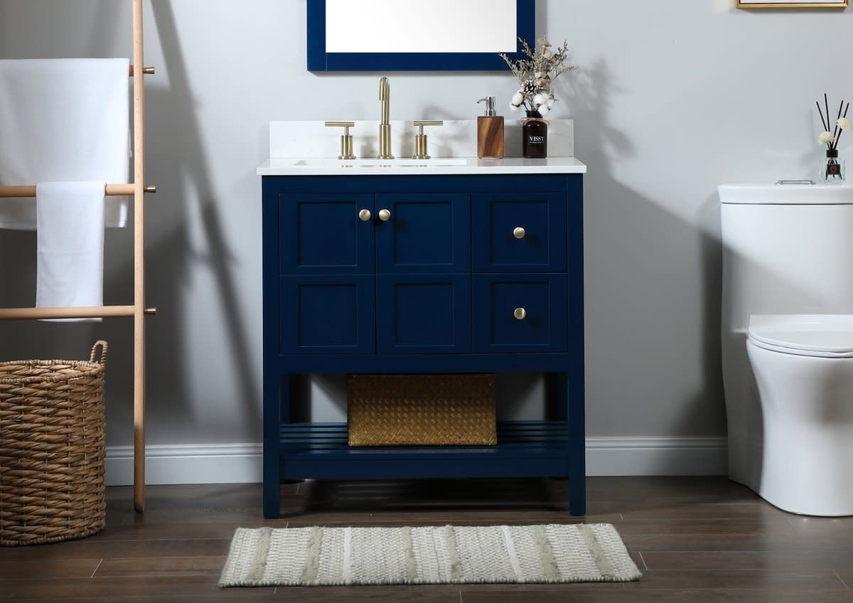 Elegant Lighting VF16432-BS Theo 32″ – Blue