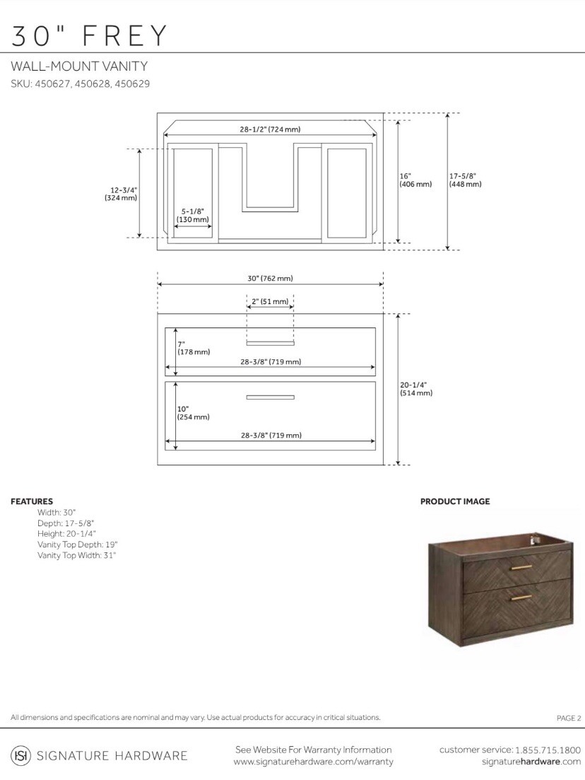 Bathroom Vanity set with mirror. *** Vessel Sink and Faucet No Included ***