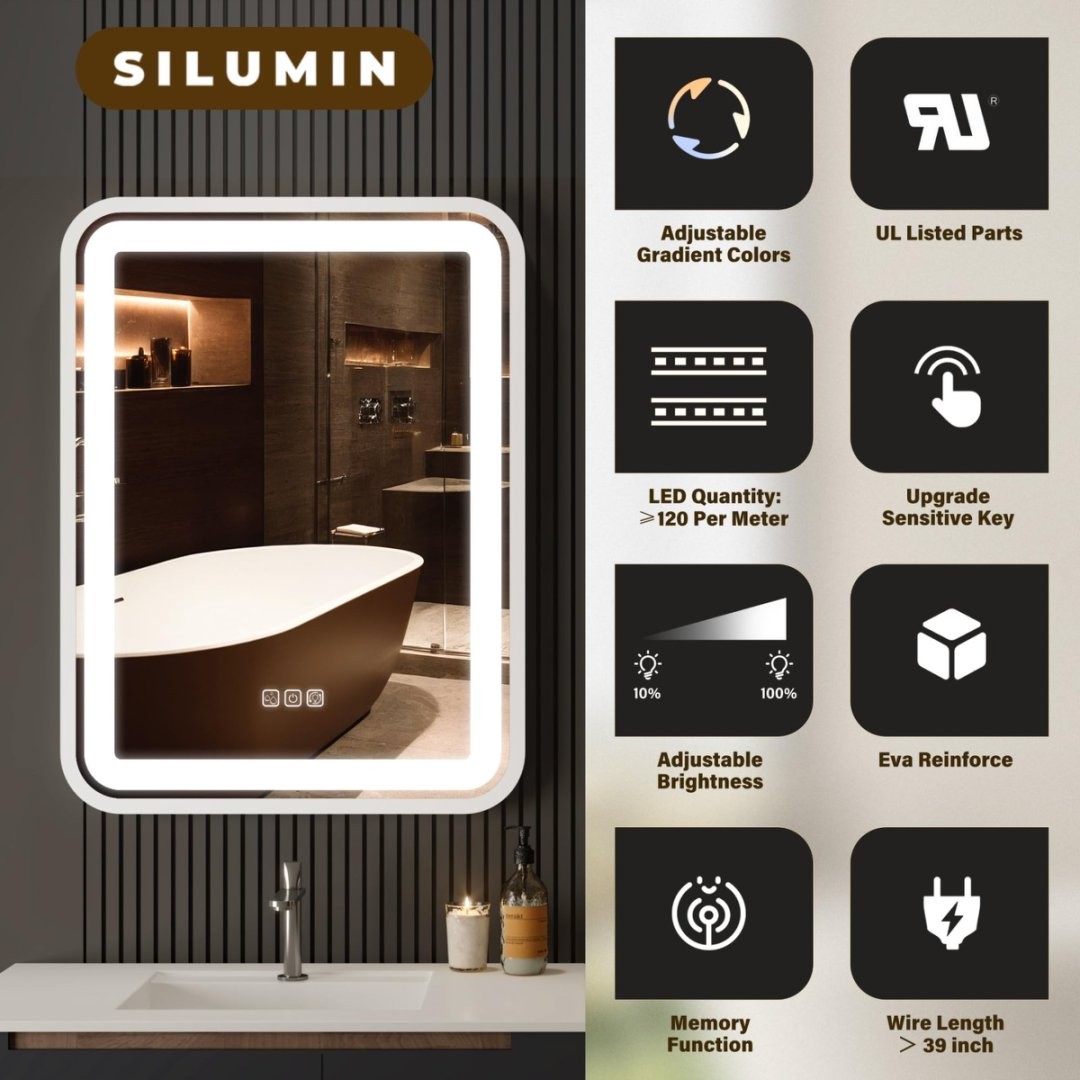 Smart Bathroom Vanity Mirror With LED Light For Wall