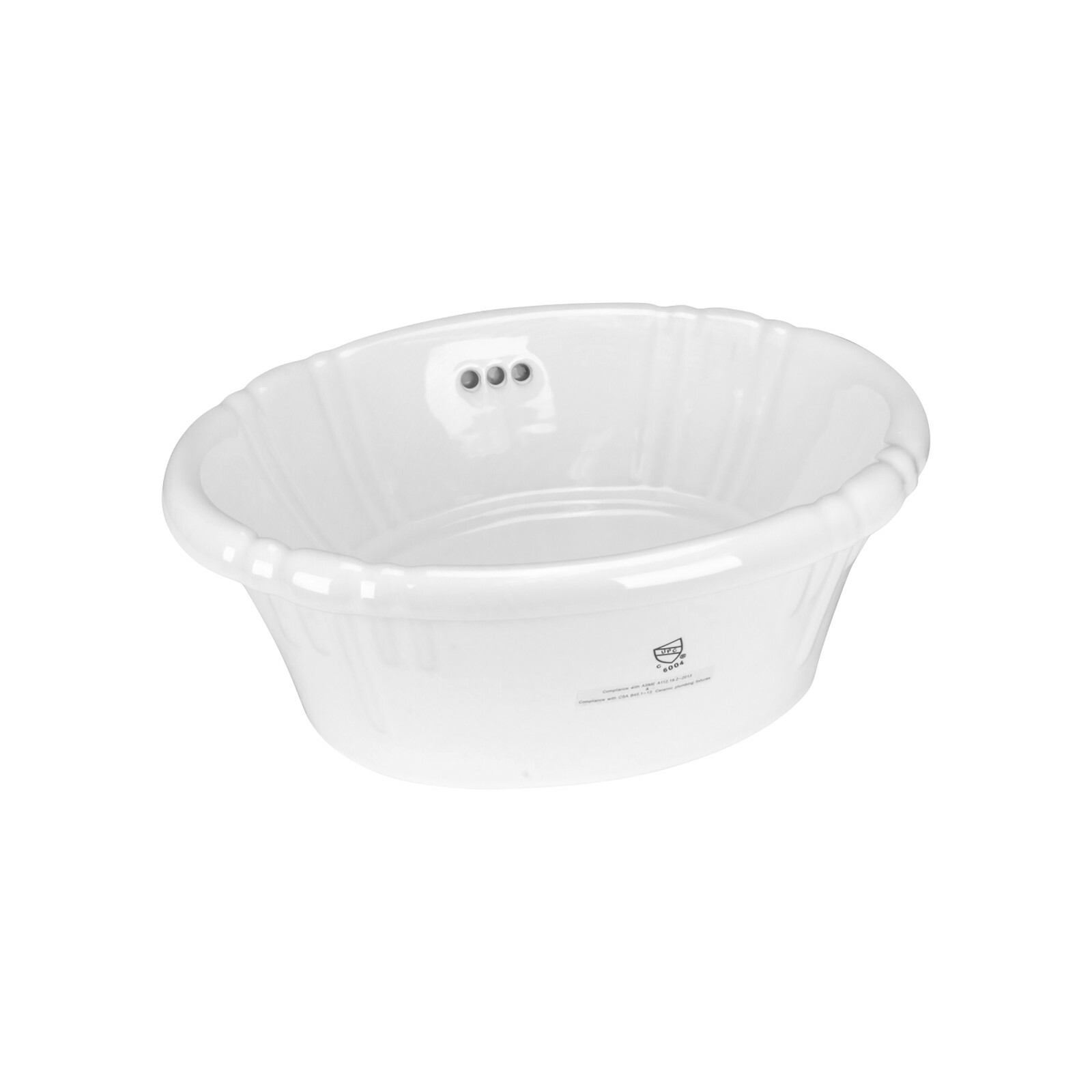 Rok Poppy Oval Drop-In Bathroom Vanity Sink, 17-1/2″ X 14-1/4″, White Porcelain