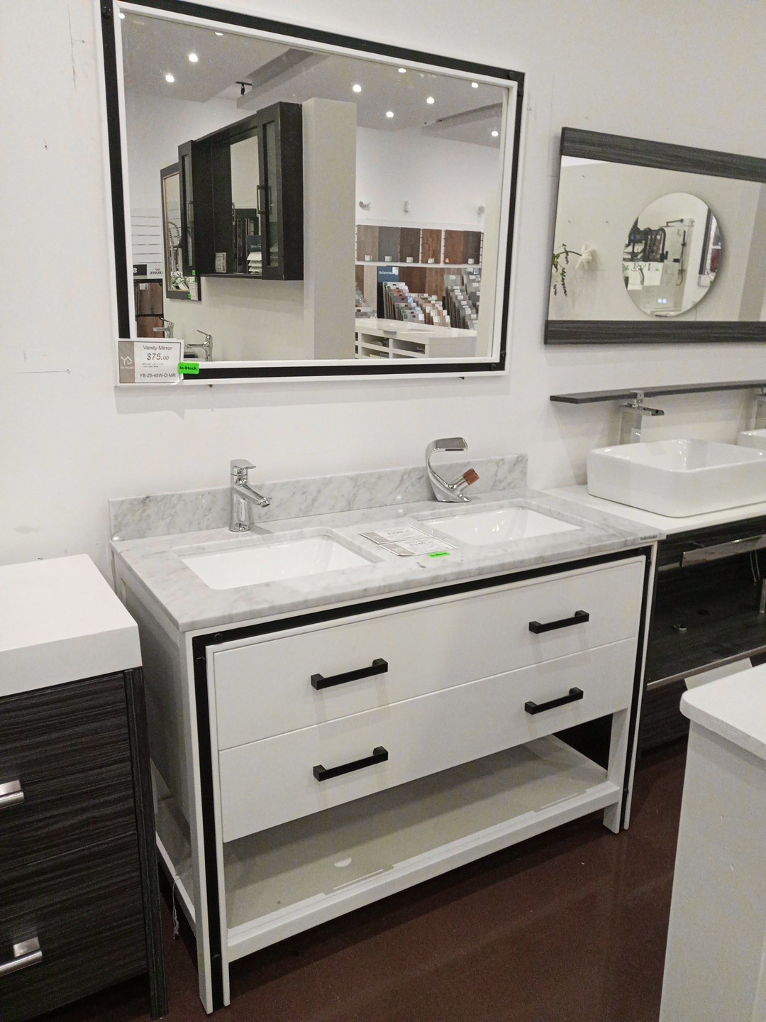 16″ 24″ 30″ 36″ 48′ 55″ 60″ Vanity Base Sink Mirror White Black Gray Blue