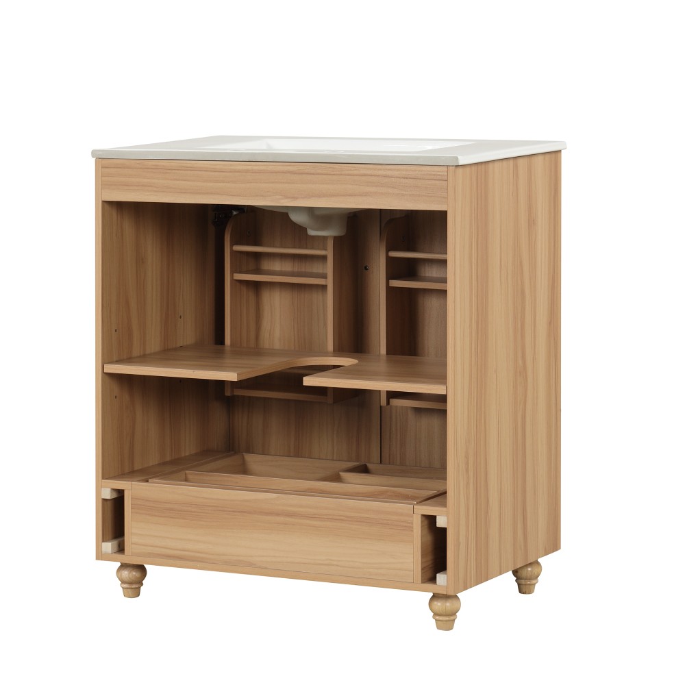 30″ Bathroom Vanity with Sink Combo Multi-functional Bathroom Cabinet with Doors