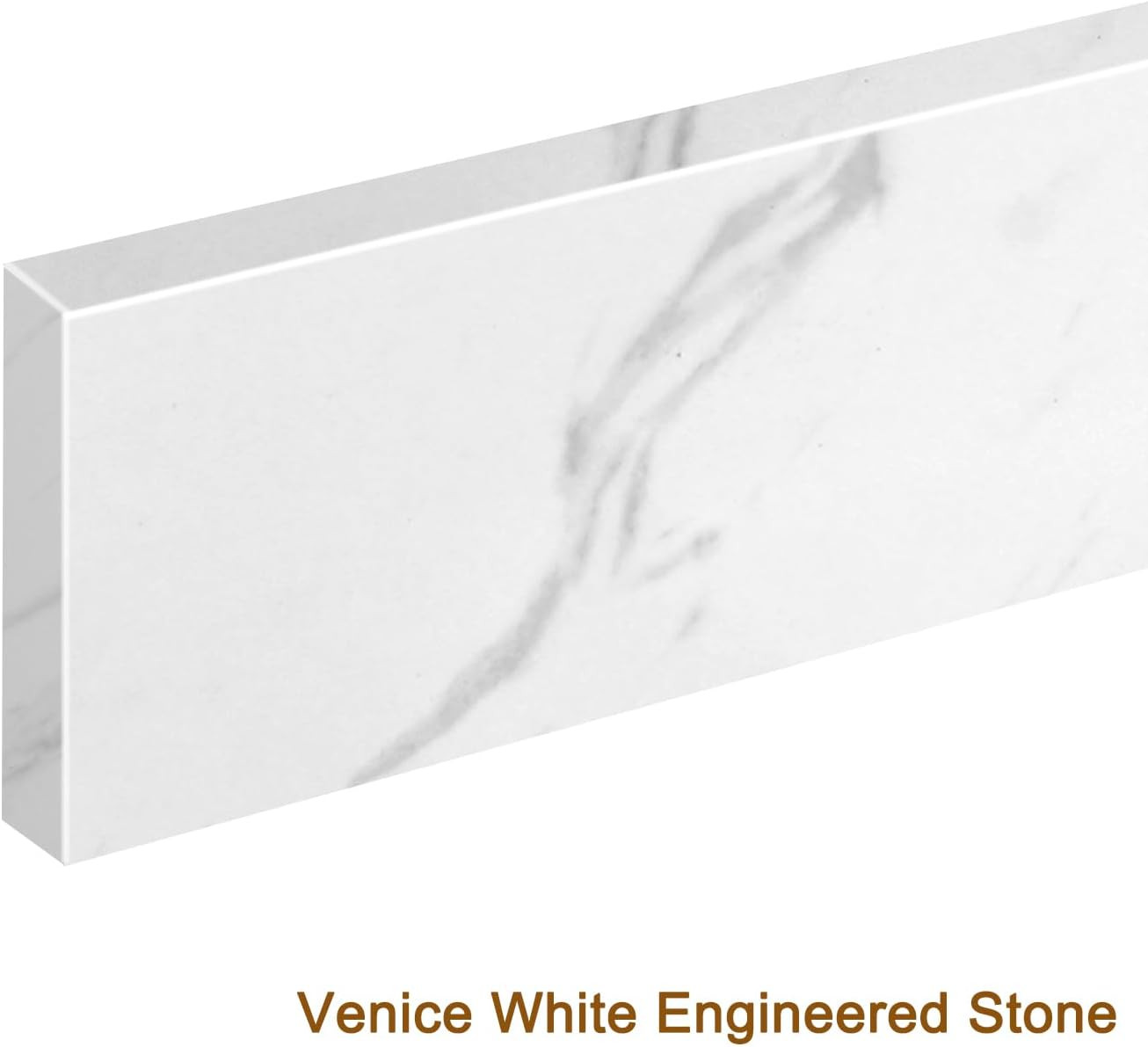 21 Inch Sidesplash in Venice White, Engineered Stone Side Splash for Bathroom Va