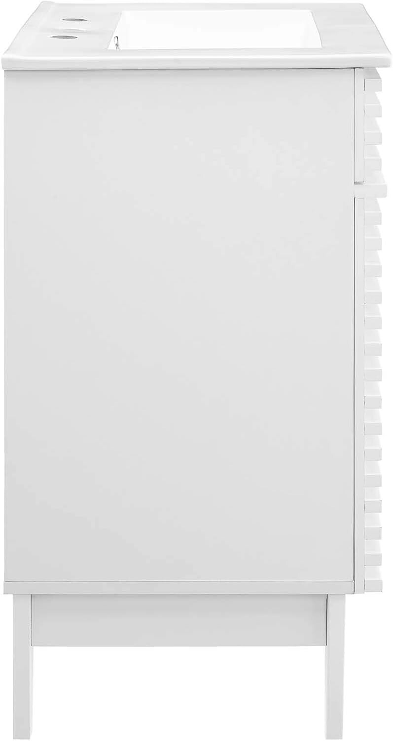 Modway Render Vanity with Sink-Floor, 24 Inch, White White