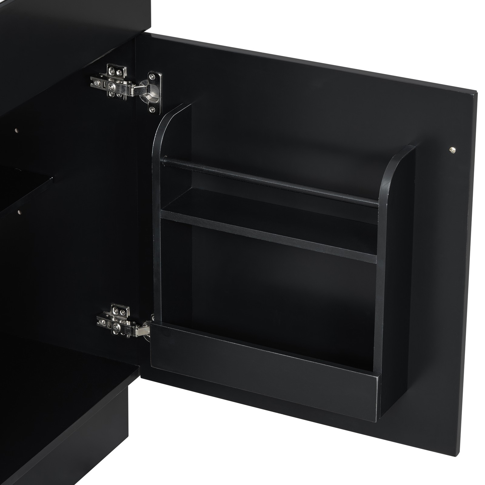 20″ Bathroom Vanity with Ceramic Sink, Black MDF Cabinet