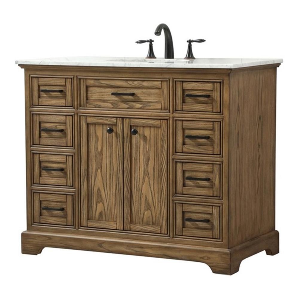 Pemberly Row 42″ Aluminum Alloy Single Bathroom Vanity in Driftwood