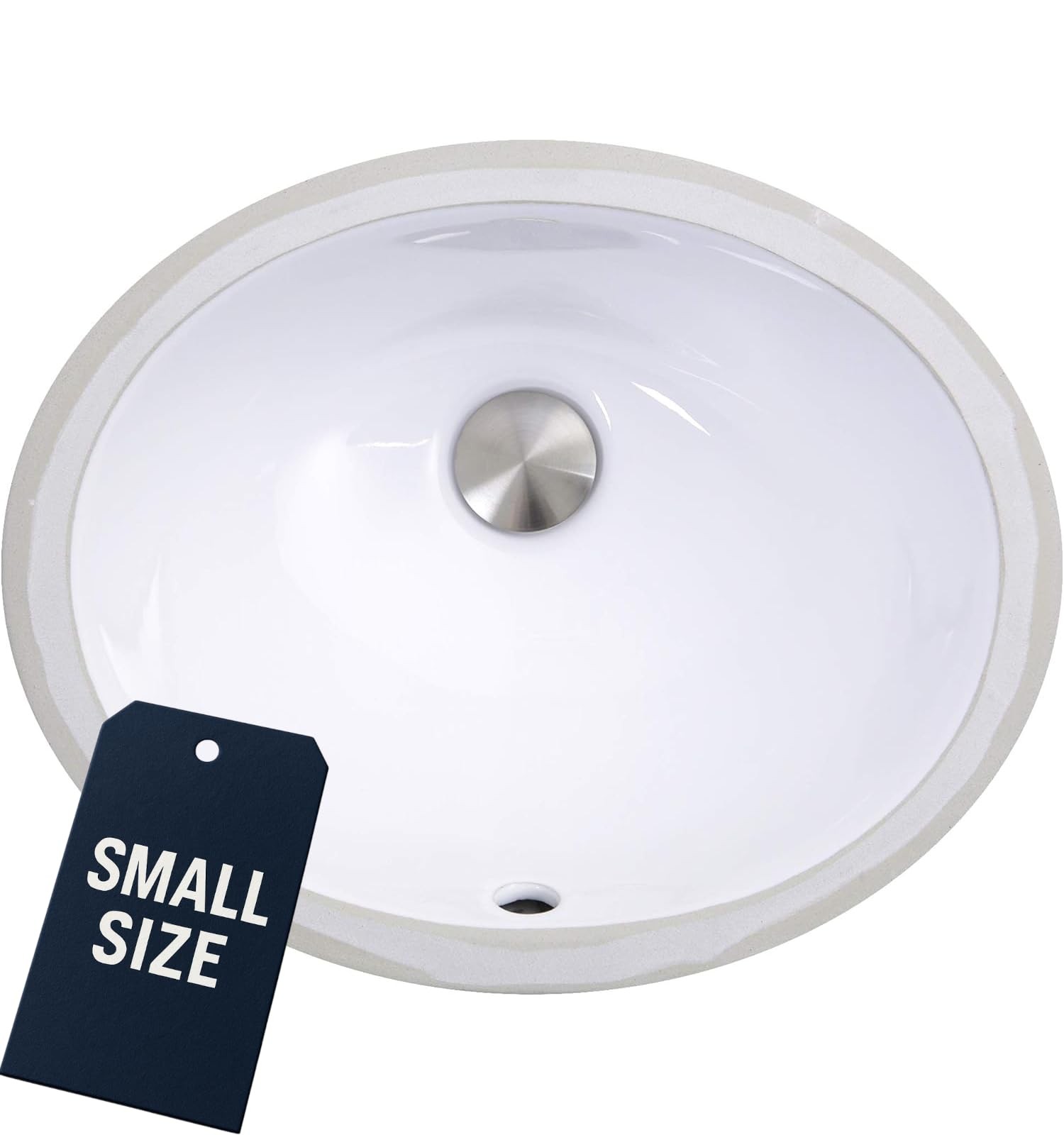 Nantucket Sinks UM-13×10-W Small Undermount Bathroom Sink– 13″x10″ Interior Bowl