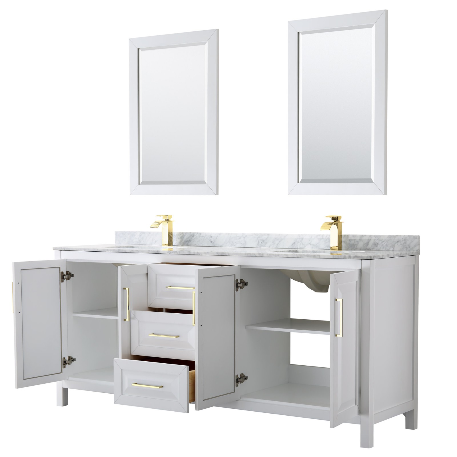 Wyndham Collection WCV252580DUNSM24 Daria 80″ – Dark Gray / White Carrara Marble