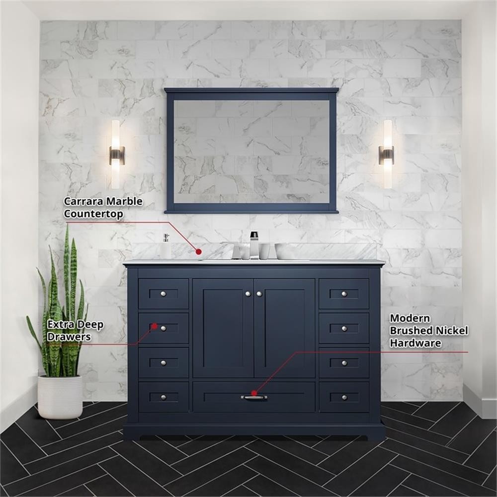 Lexora Home Dukes 48″ Vanity Cabinet in Navy Blue