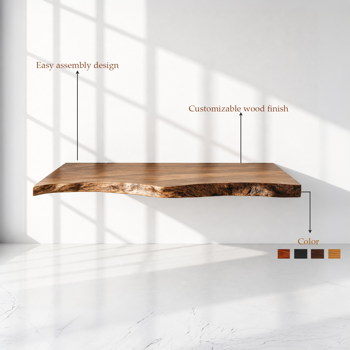 Floating Bathroom Vanity Wood Wall Mounted Vanity Rustic Modern Bathroom Cabinet