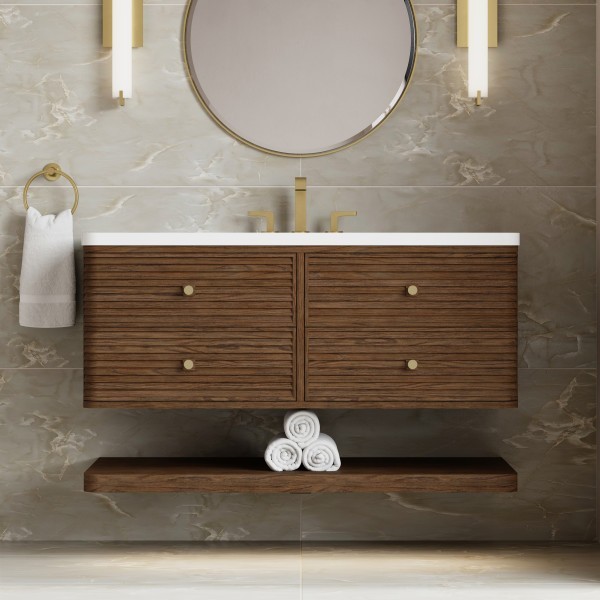 48″ James Martin Allamari D640-V48-SBL-WWZ Vanity Cabinet Zeus Silestone Top
