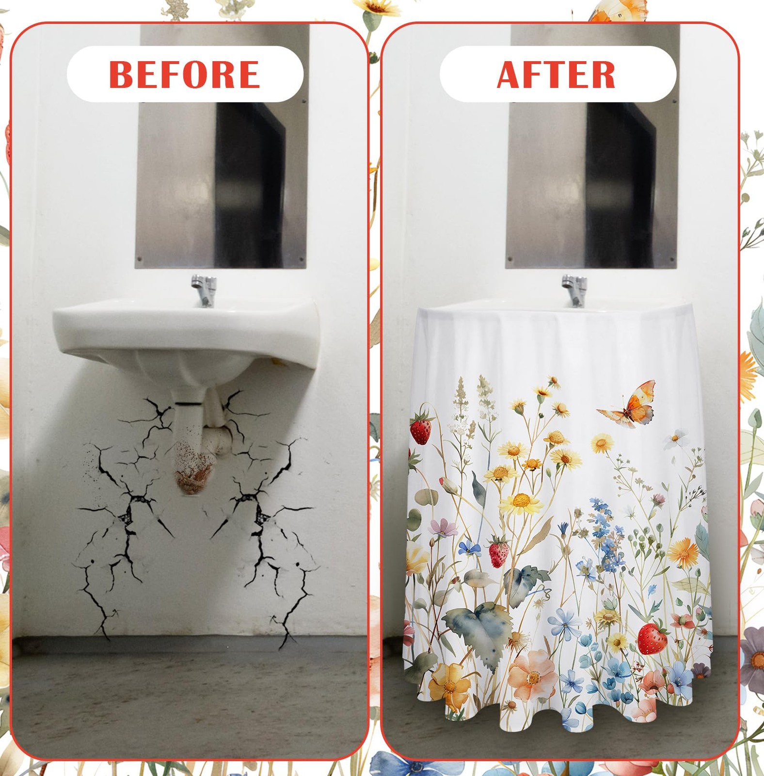 Fabric Sink Skirt Diamond Bathroom Stitch Self Stick Adhesive Waterproof Fabr…