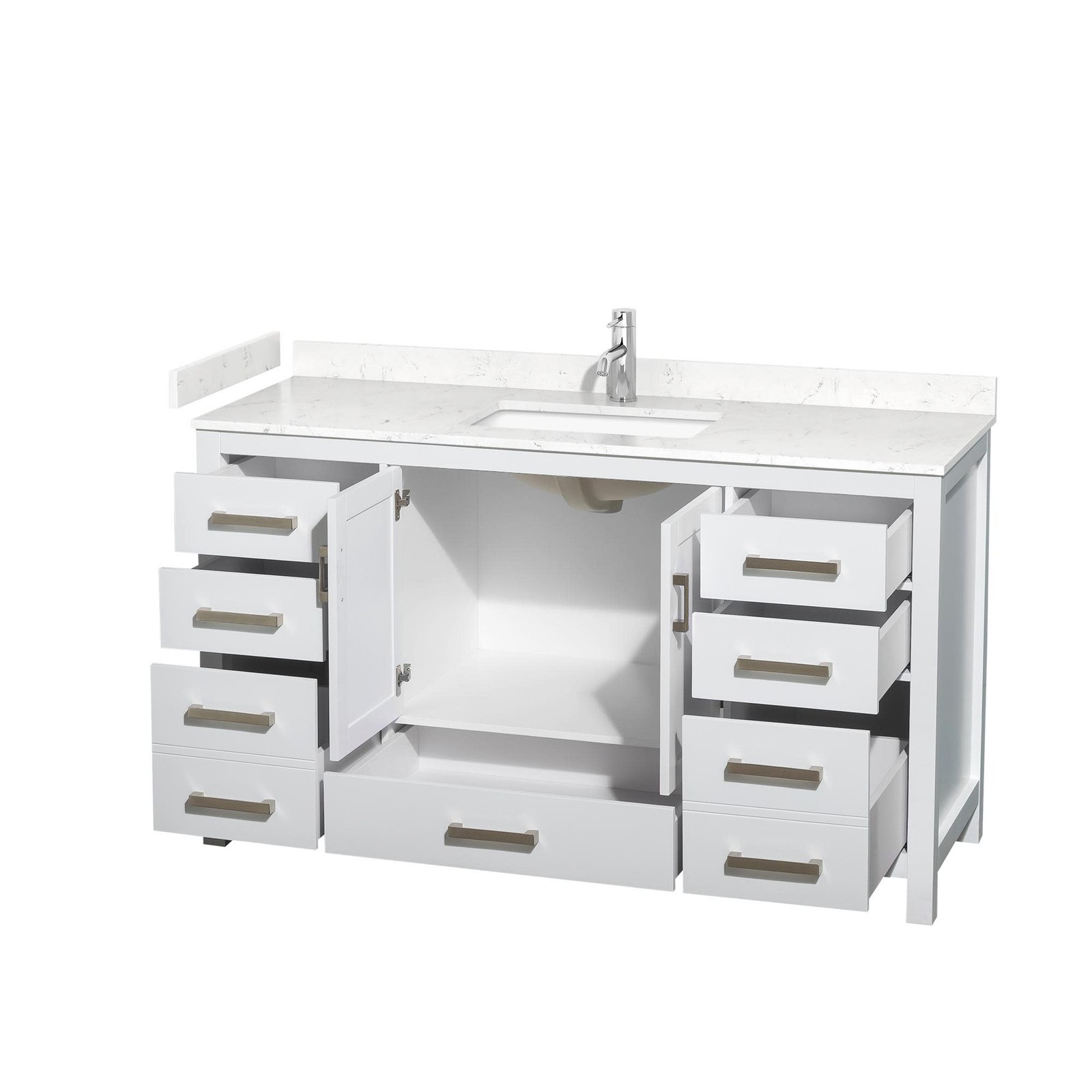 Wyndham Collection WCS141460S-VCA-MXX Sheffield 60″ – White / Carrara Cultured
